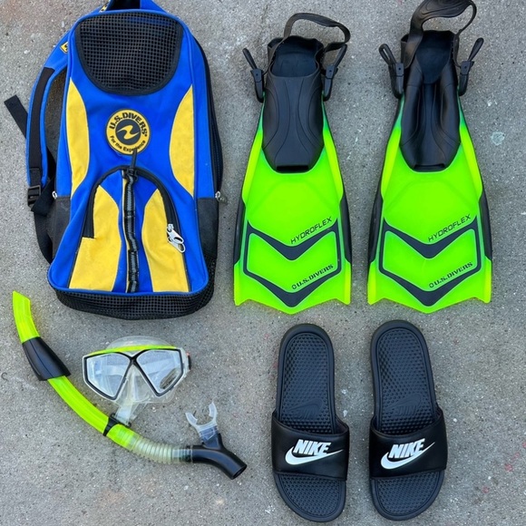 US DIVERS HYDROFLEX SNORKEL MASK FINS GEARBAG SNORKELING MOUTHPIECE MESH BAG MEN - Picture 8 of 8